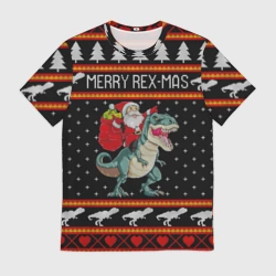 Мужская футболка 3D Merry Rex-mas