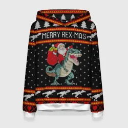 Женская толстовка 3D Merry Rex-mas