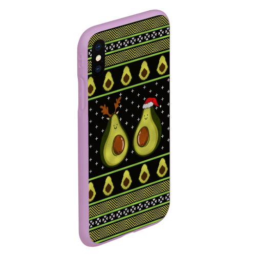 Чехол для iPhone XS Max матовый Avo christmas, цвет сиреневый - фото 3