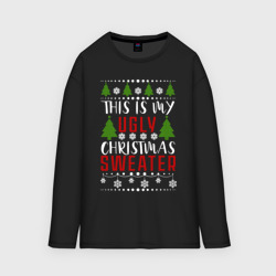 Женский лонгслив oversize хлопок My ugly christmas sweater