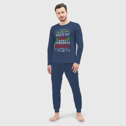 Мужская пижама с лонгсливом хлопок My ugly christmas sweater - фото 2