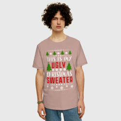 Мужская футболка хлопок Oversize My ugly christmas sweater - фото 2