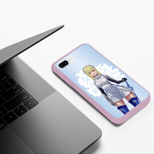 Чехол для iPhone 7Plus/8 Plus матовый Ais Wallenstein logo white, цвет розовый - фото 5