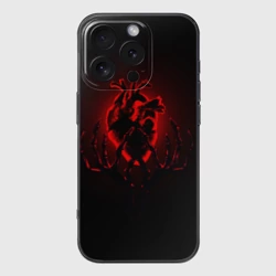 Чехол для iPhone 16 Pro силиконовый с защитой камеры Сердце