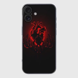 Чехол для iPhone 16 силиконовый с защитой камеры Сердце