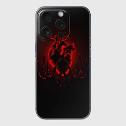 Чехол для iPhone 15 Pro Max силиконовый с защитой камеры Сердце