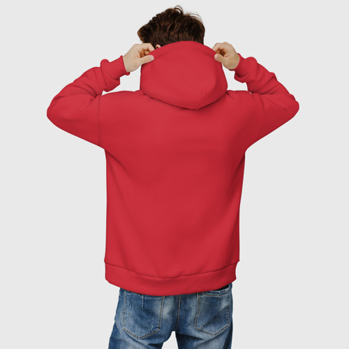 Мужское худи Oversize хлопок Hestia на сером фоне , цвет красный - фото 5