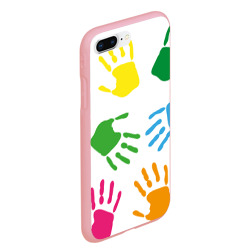 Чехол для iPhone 7Plus/8 Plus матовый Цветные ладошки - Детский узор - фото 2