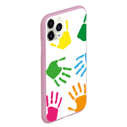 Чехол для iPhone 11 Pro Max матовый Цветные ладошки - Детский узор - фото 2