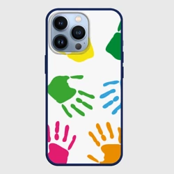 Чехол для iPhone 13 Pro Цветные ладошки - Детский узор