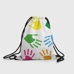 Рюкзак-мешок 3D Цветные ладошки - Детский узор