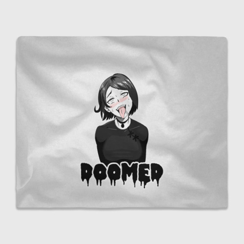 Плед с принтом Doomer girl ahegao, вид спереди №1