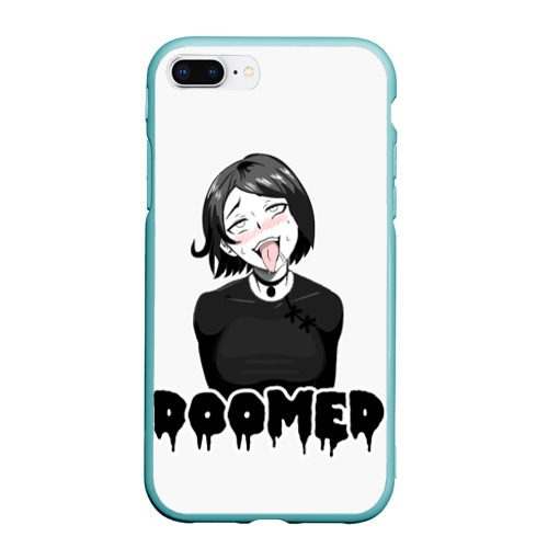 Чехол для iPhone 7Plus/8 Plus матовый Doomer girl ahegao, цвет мятный