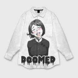 Женская рубашка oversize 3D Doomer girl ahegao