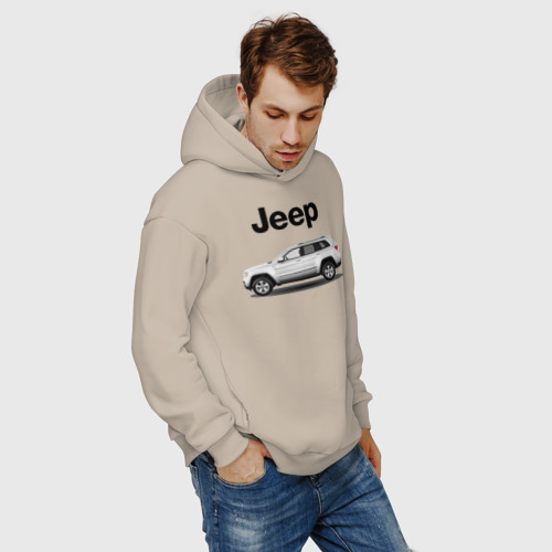 Мужское худи Oversize хлопок Jeep, цвет миндальный - фото 7