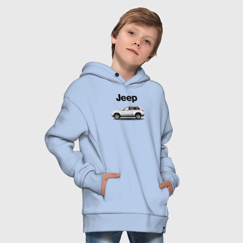 Детское худи Oversize хлопок Jeep, цвет мягкое небо - фото 9