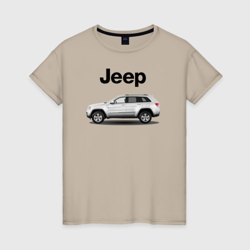 Женская футболка хлопок Jeep, цвет миндальный