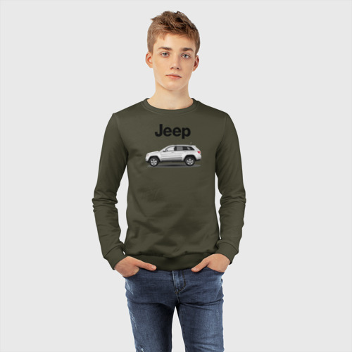 Детский свитшот хлопок Jeep, цвет хаки - фото 7