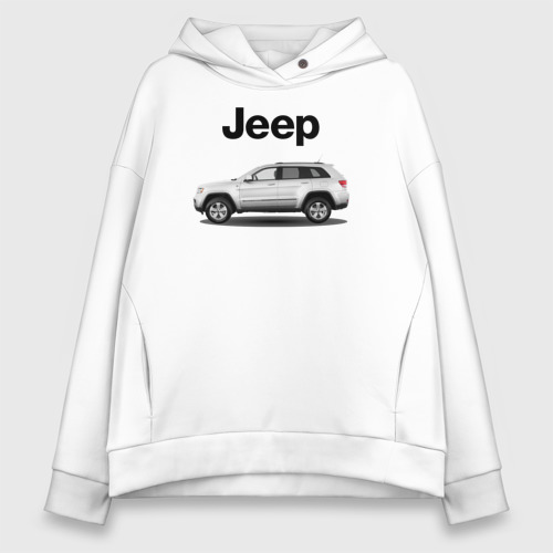 Женское худи Oversize хлопок Jeep, цвет белый