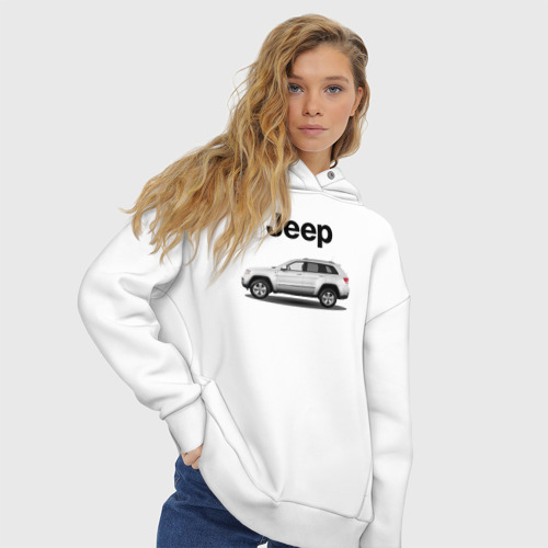 Женское худи Oversize хлопок Jeep, цвет белый - фото 4