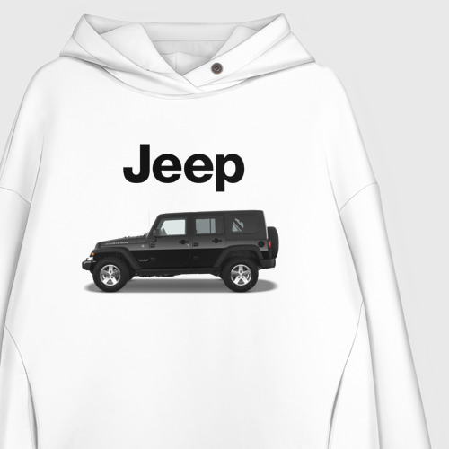 Женское худи Oversize хлопок Jeep Wrangler, цвет белый - фото 3