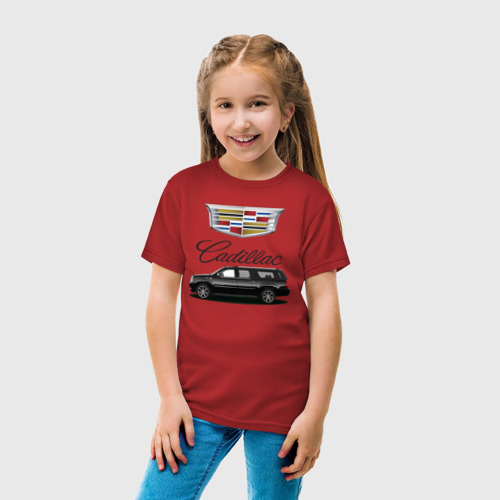 Детская футболка хлопок Cadillac, цвет красный - фото 5