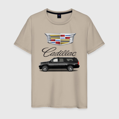 Мужская футболка хлопок Cadillac, цвет миндальный