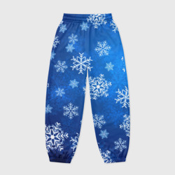 Женские джоггеры оверсайз 3D Новый Год Снежинки