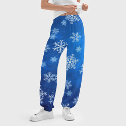 Женские джоггеры оверсайз 3D Новый Год Снежинки - фото 2