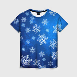 Женская футболка 3D Новый Год Снежинки