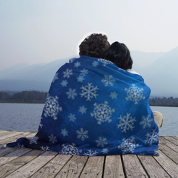Плед с принтом Новый Год Снежинки для любого человека, вид спереди №3. Цвет основы: 3d (велсофт)