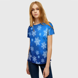 Женская футболка 3D Новый Год Снежинки - фото 2