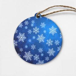 Деревянная игрушка круг Новый Год Снежинки