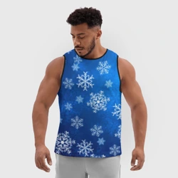 Мужская спортивная майка 3D Новый Год Снежинки - фото 2