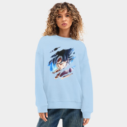 Женский свитшот oversize без начеса хлопок Супер Гохан - фото 2