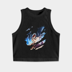 Женская укороченная майка-топ хлопок Супер Гохан