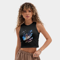 Женская укороченная майка-топ хлопок Супер Гохан - фото 2