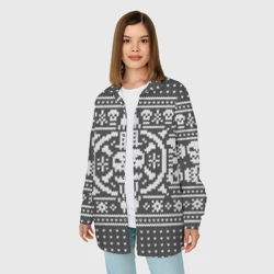 Женская рубашка oversize 3D Свитер с черепами - фото 2