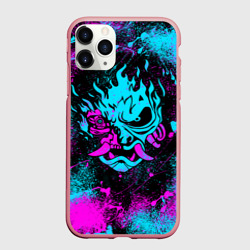 Чехол для iPhone 11 Pro Max матовый Неоновый самурай