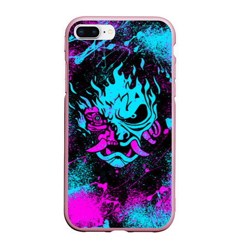 Чехол для iPhone 7Plus/8 Plus матовый Неоновый самурай, цвет розовый