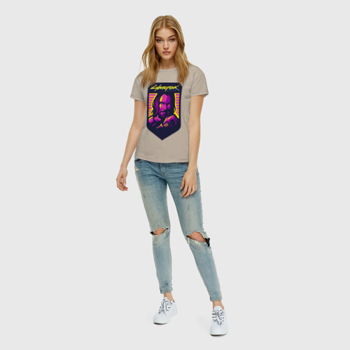 Женская футболка хлопок с принтом Киану, вид сбоку #3