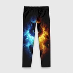 Детские леггинсы 3D Волки в огне