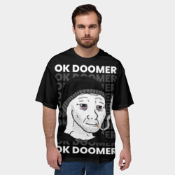Мужская футболка oversize 3D Ok Doomer - фото 2