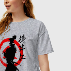 Женская футболка хлопок Oversize Ghost of Tsushima - фото 2