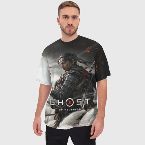 Мужская футболка oversize 3D Ghost of Tsushima, цвет 3D печать - фото 3