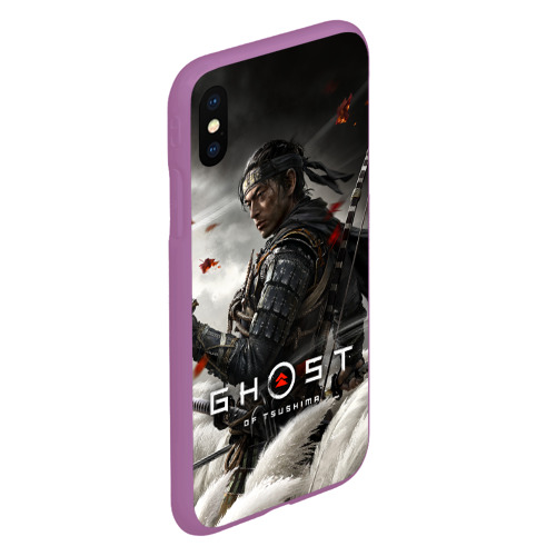 Чехол для iPhone XS Max матовый Ghost of Tsushima, цвет фиолетовый - фото 3