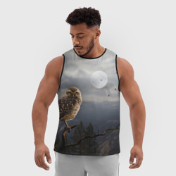 Мужская спортивная майка 3D Сова - фото 2