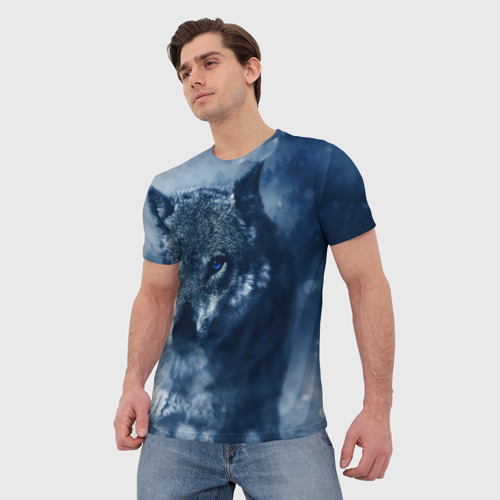 Мужская футболка 3D Красивый волк, цвет 3D печать - фото 3