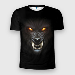 Мужская футболка 3D Slim Злой Волк