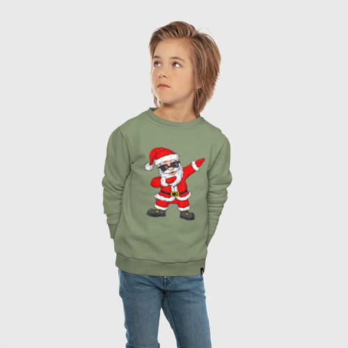 Детский свитшот хлопок Dabing Santa, цвет авокадо - фото 5